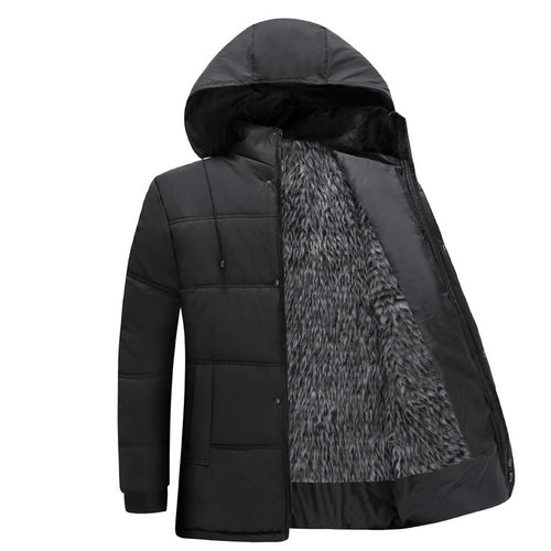 Men's winter jacket quilted with insulating hood and soft inner lining Lune London