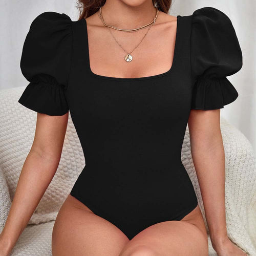 Body pour femmes avec manches bouffantes et décolleté carré Chic & Stil