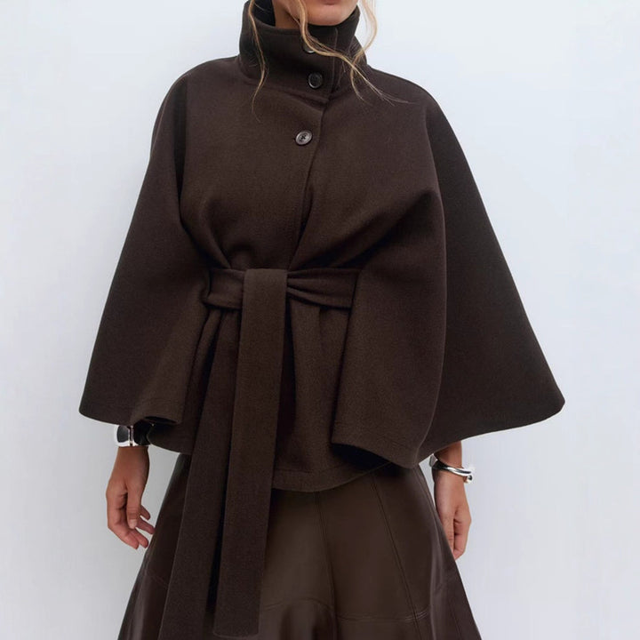 Ladies modern wrap jacket with loose fit and high collar Lune London