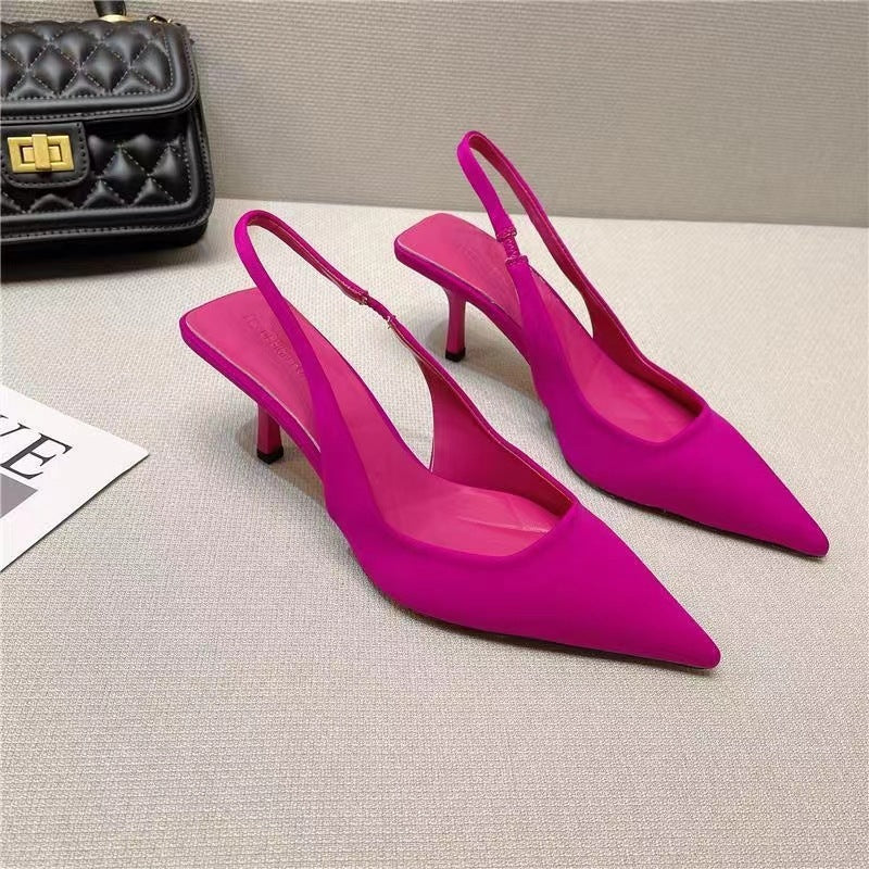 Ladies Slingback Pumps with Narrow Point and Low Heel Height Lune London