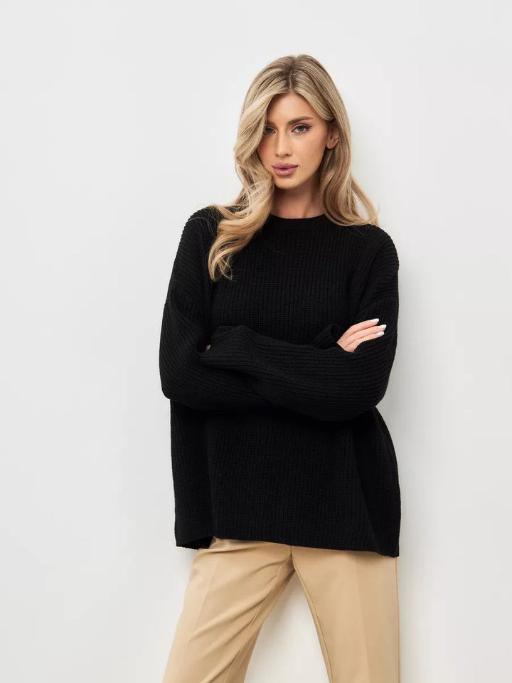 Pull en tricot épais pour femme avec une coupe décontractée et un matériau doux Chic & Stil