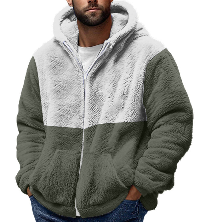 Men's cozy fleece jacket with practical pockets and high collar Chic & Stil