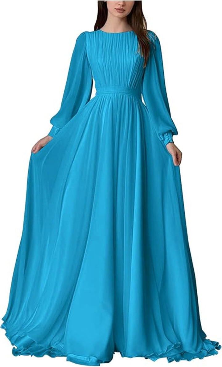 Women's Maxi Party Dress with Long Flowing Sleeves and Lace Accents Lune London
