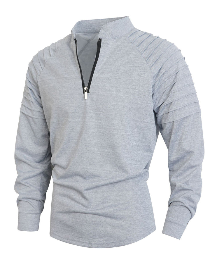 Modern men's long sleeve sport shirt with zipper closure and structured design Lune London