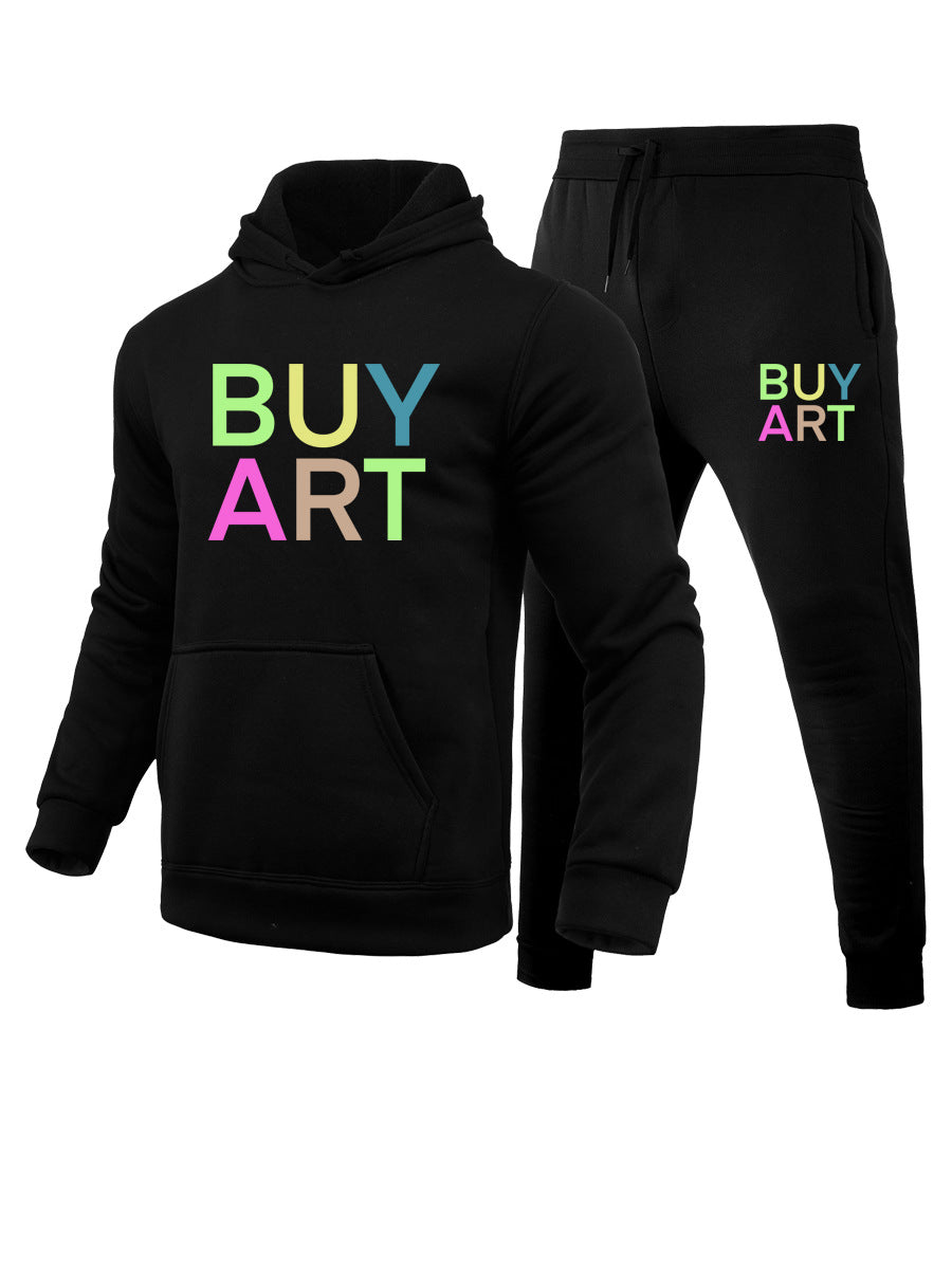 Men's hoodie and jogger set with artistic graphic print and relaxed fit Lune London