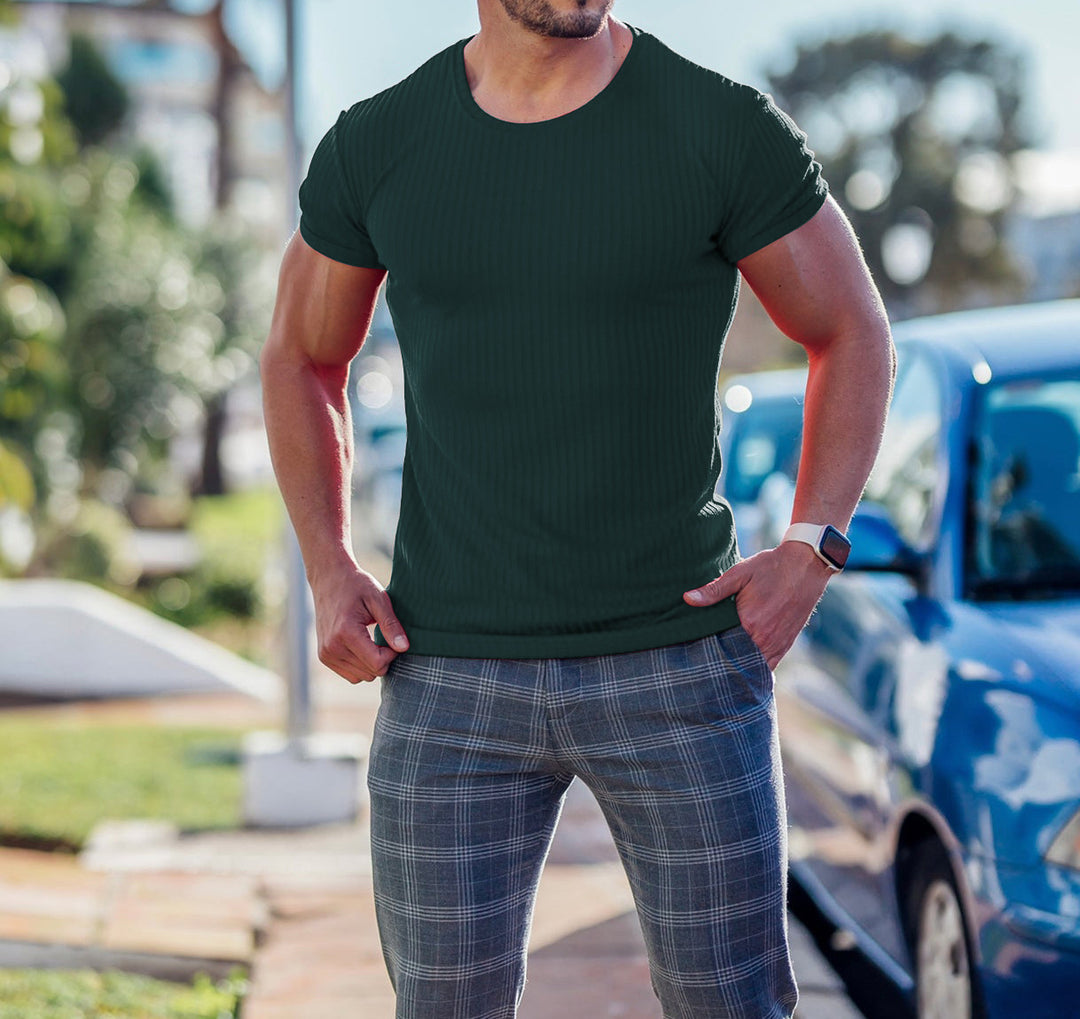 Slim fit ribbed t-shirt for men Lune London