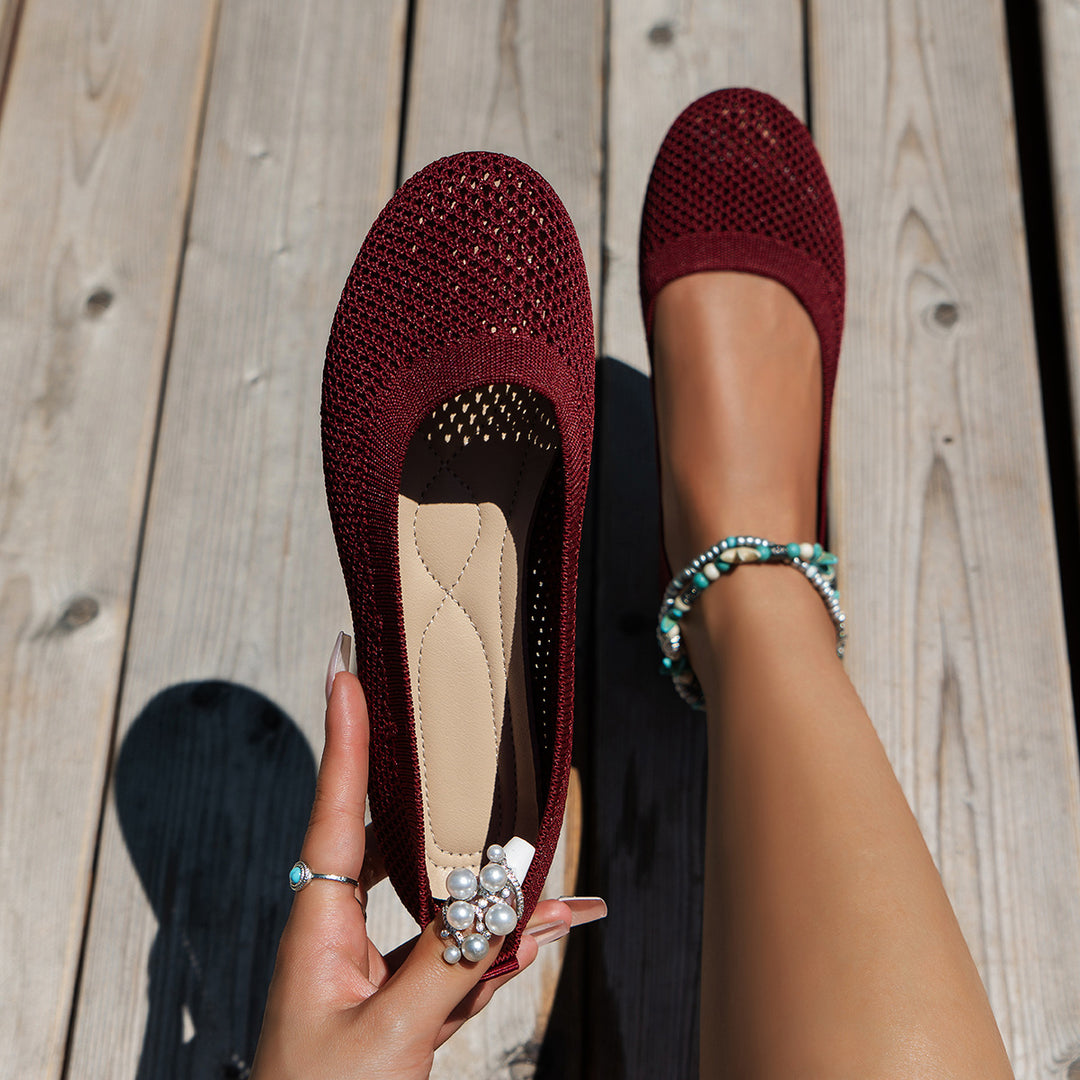 Women Breathable Knit Ballet Shoes Lune London