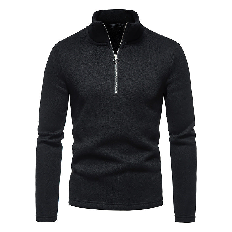 Sporty pullover for men with high collar and innovative zipper Lune London