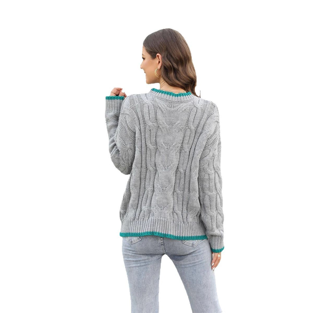 Pull femme en tricot épais avec un motif en câble unique et des accents tendance Chic & Stil