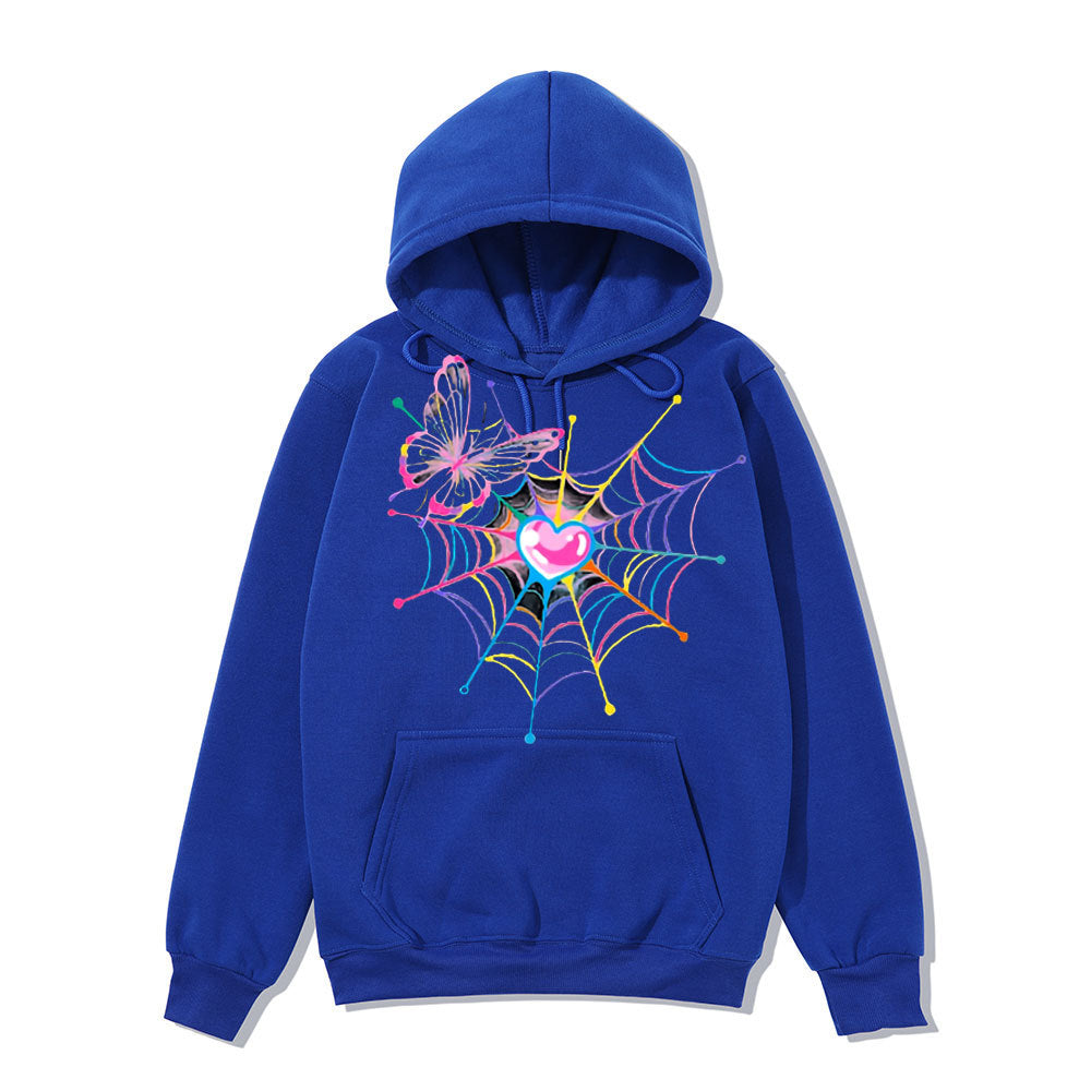 Women's hoodie sweatshirt with creative butterfly and spider web design Chic & Stil