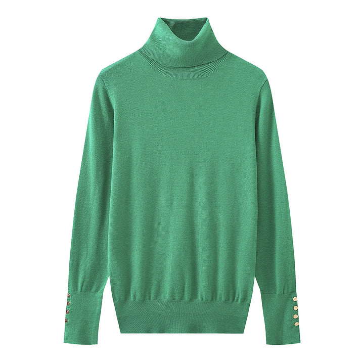 Ladies' turtleneck sweater with elegant button details Lune London
