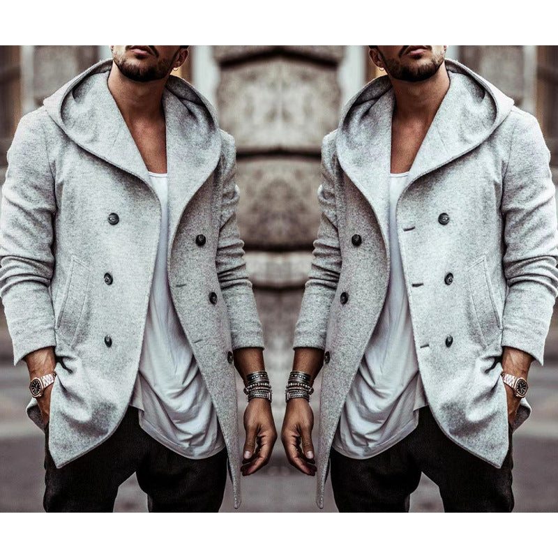 Chic and Stylish Double Breasted Urban Coat for Men