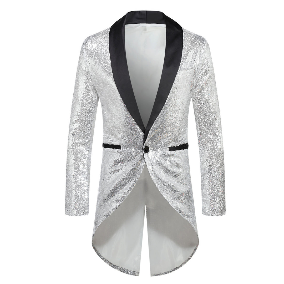 Shiny suit jacket for men with elegant shawl collar Lune London