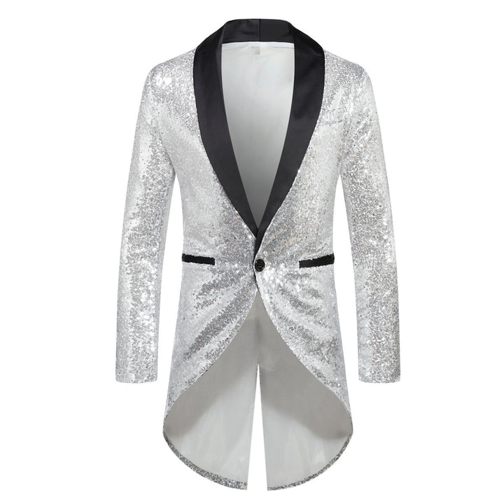 Shiny suit jacket for men with elegant shawl collar Lune London