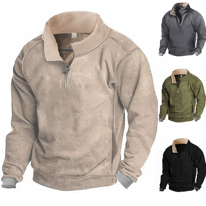 Men's Fleece Sweatshirt with Chic High Collar and Style
