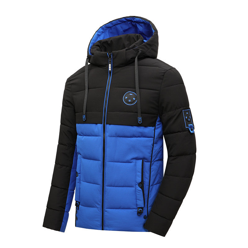 Men's winter quilted jacket with trendy color contrast and hood Lune London