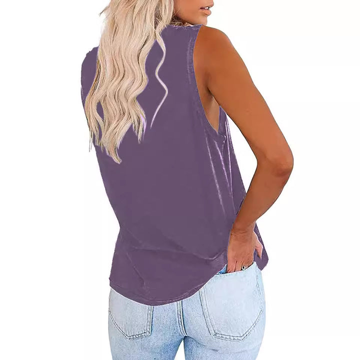 Women's casual V neck tank top with pocket Lune London