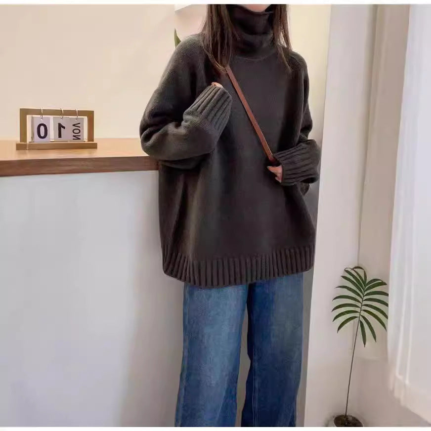 Pull à col roulé oversize pour femmes en tricot de haute qualité Chic & Stil