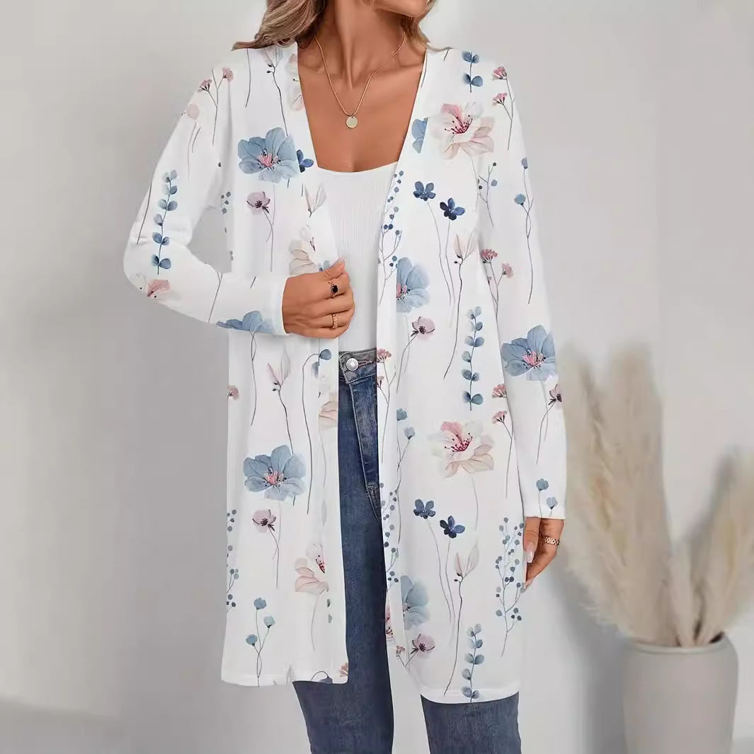 Lady floral pattern cardigan with loose fit Lune London
