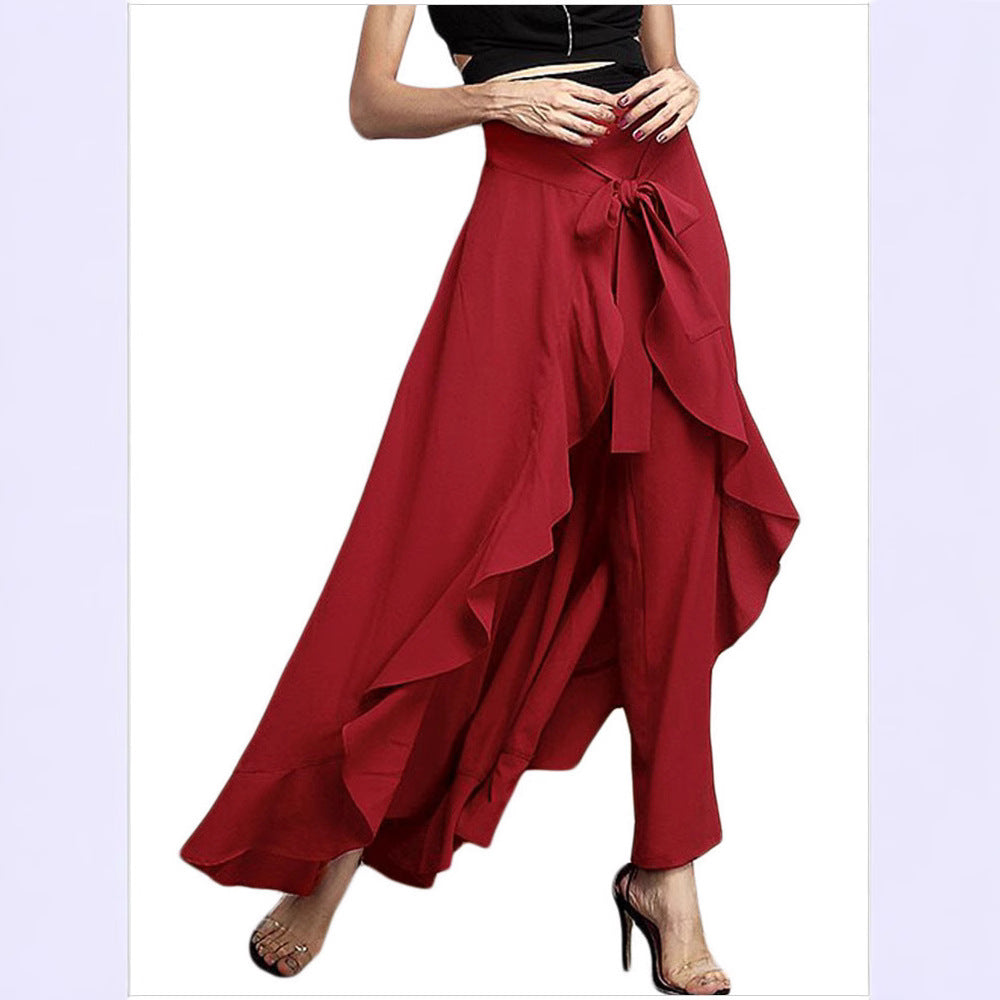 Ladies Pretty Draped Skirt With Ruffles Lune London