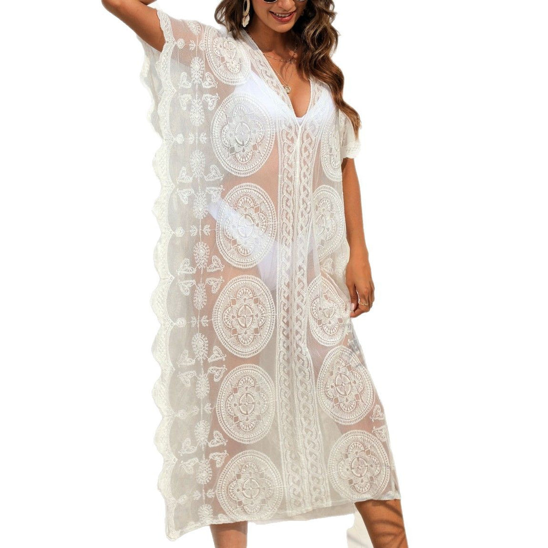 Ladies Elegant Embroidered Pareo Chic Dress and Style