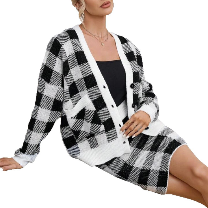 Ladies Checkered Gilet with Pockets Chic and Style