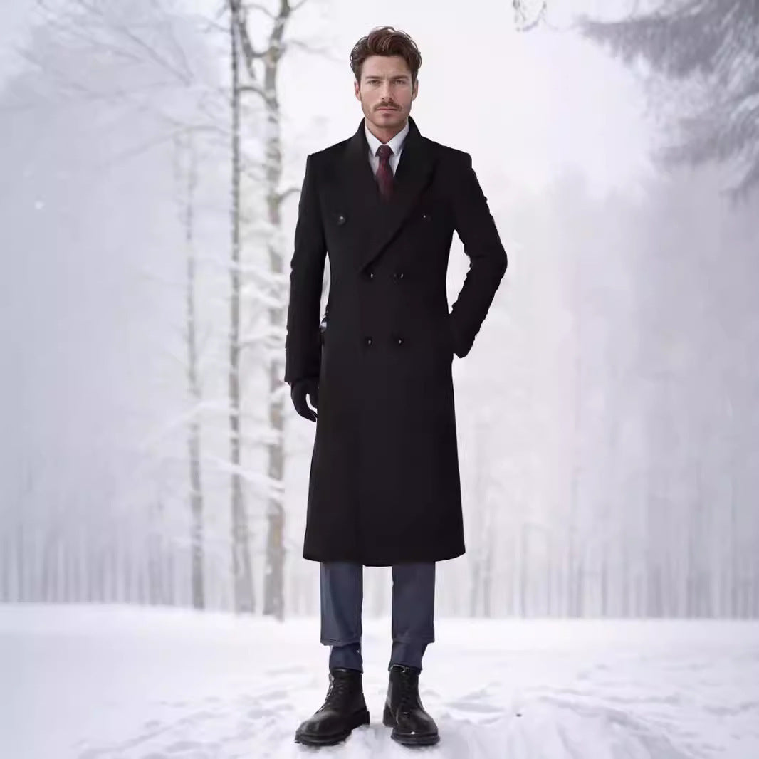 Double-breasted coat for men with elegant cut and practical pockets Lune London