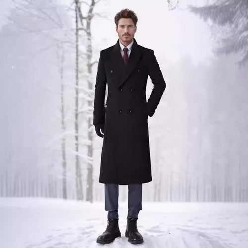 Double-breasted coat for men with elegant cut and practical pockets Lune London