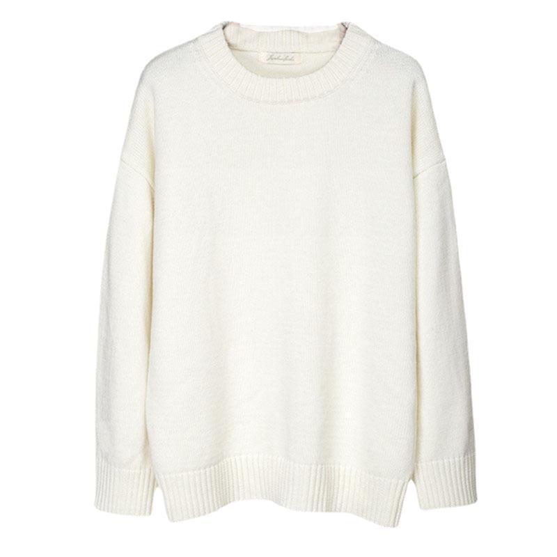 Pull en tricot confortable pour femmes en coton de haute qualité avec col rond