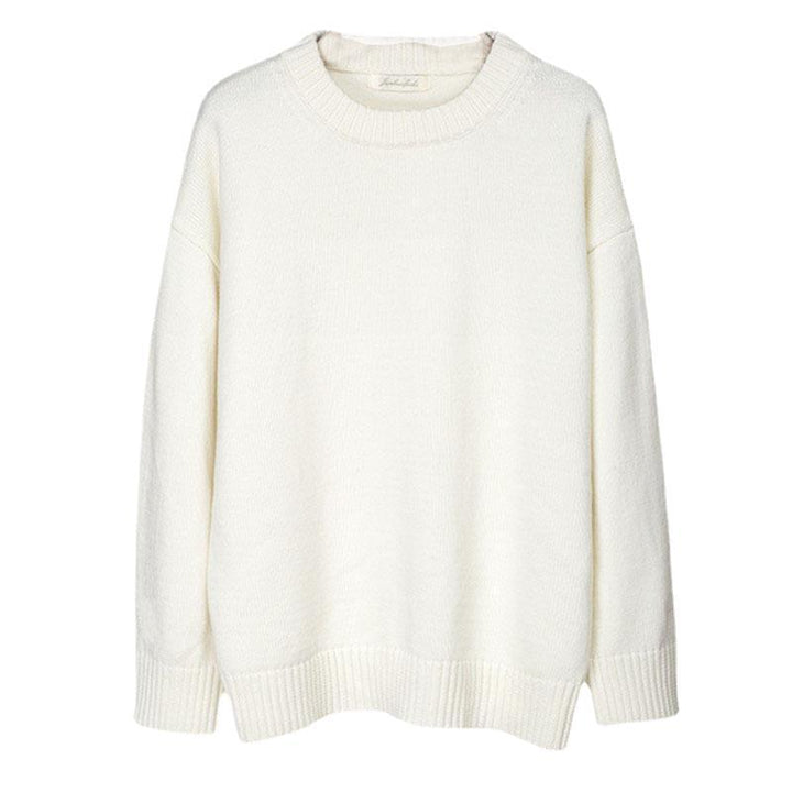 Pull en tricot confortable pour femmes en coton de haute qualité avec col rond