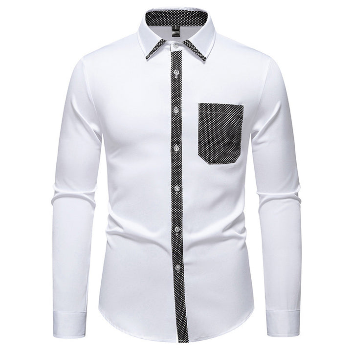 Long sleeve shirt for men with contrasting collar and trendy chest pocket Lune London