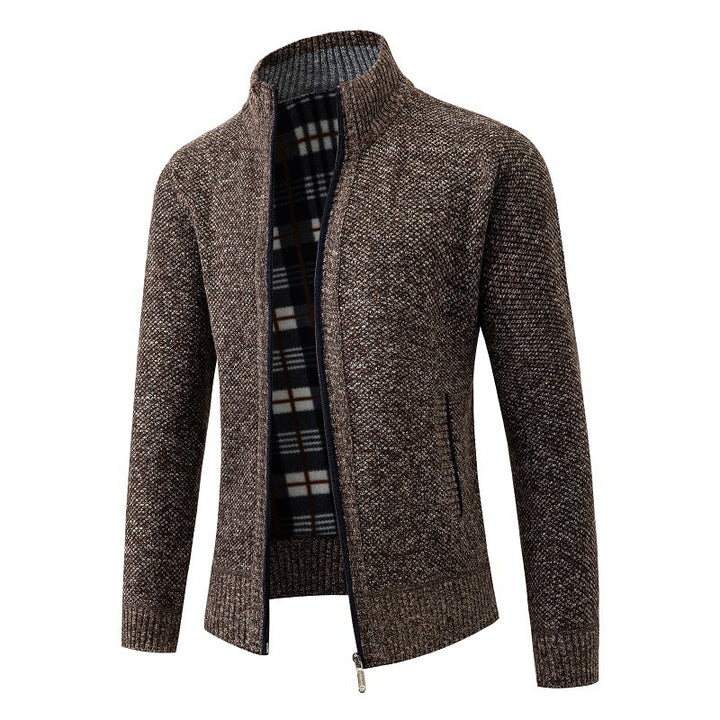 Fashion knit jacket for men with an innovative structure and a warm lining Lune London