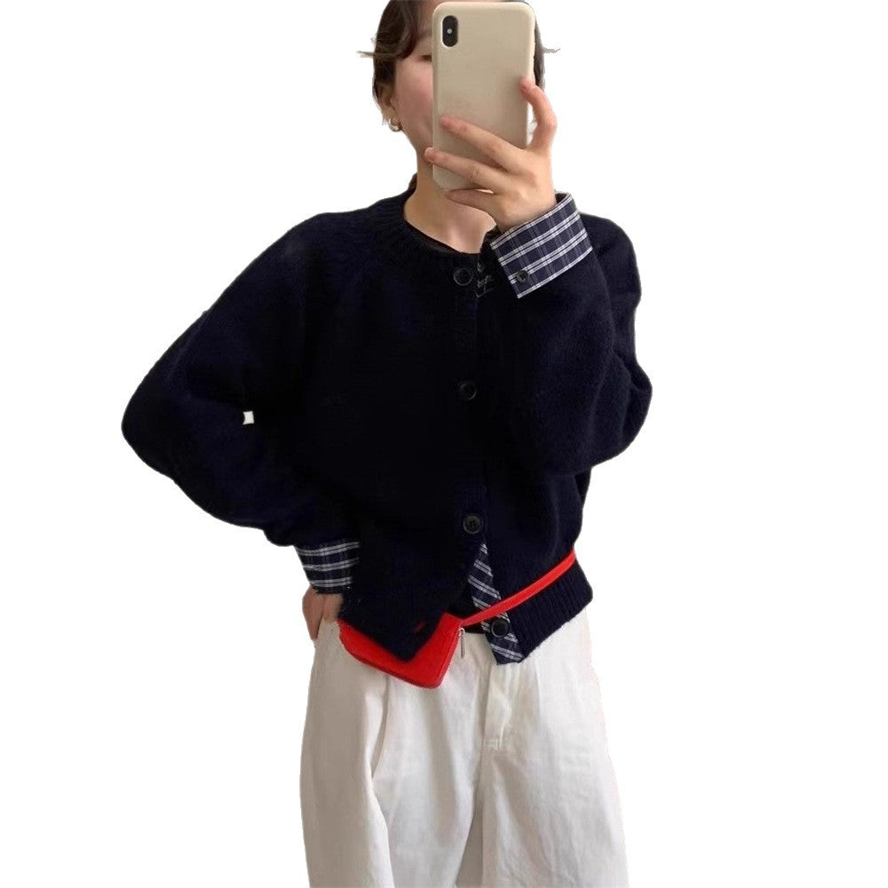 Ladies' knit jacket with elegant button details and a lovely pattern Lune London
