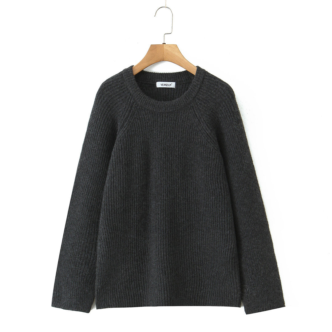 Cozy structured jumper for women with round neck Lune London