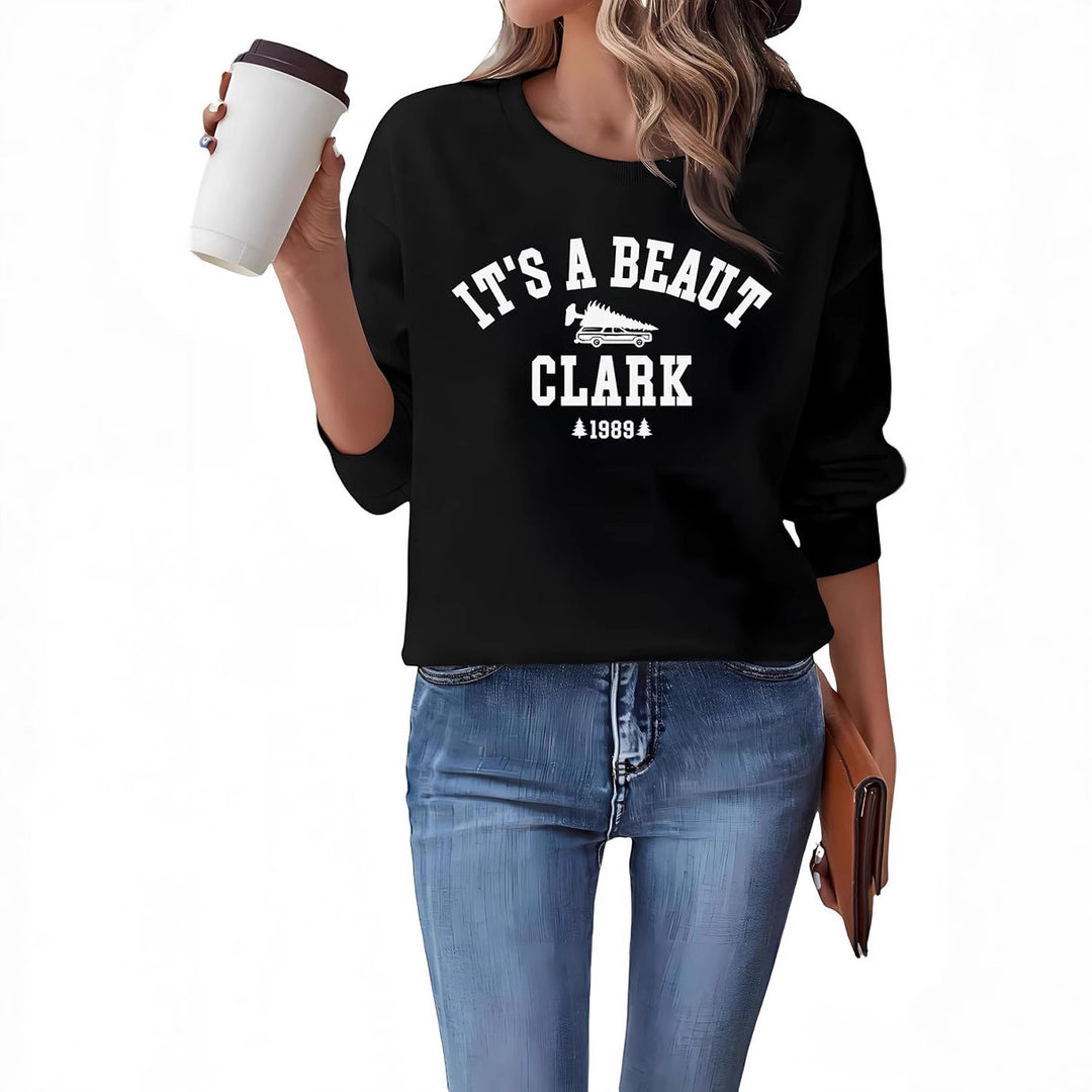 Sweat-shirt pour femmes avec lettrage décontracté et coupe confortable Chic & Stil