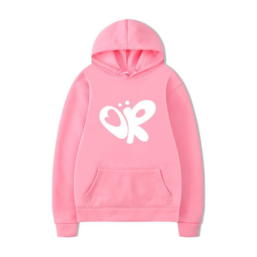 Women’s hoodie with large print and practical kangaroo pocket Chic & Stil