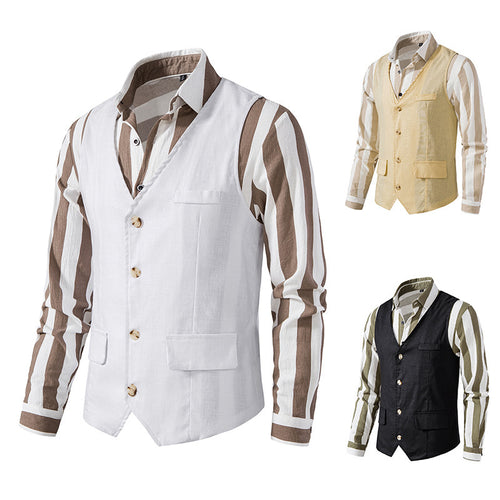 Formal vests for men with trendy striped pattern and practical pockets Lune London