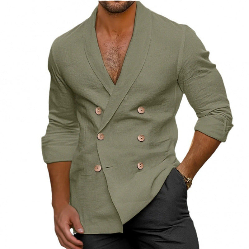 Elegant linen jacket for men with double knot design Lune London