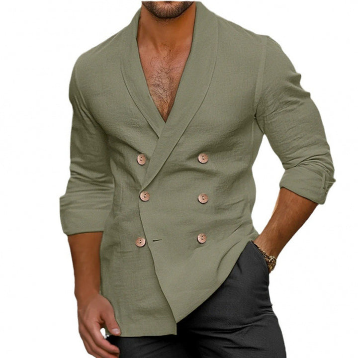 Elegant linen jacket for men with double knot design Lune London