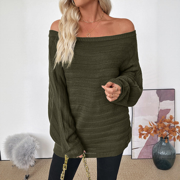 Casual pullover for women with an off-shoulder design and voluminous sleeves Lune London