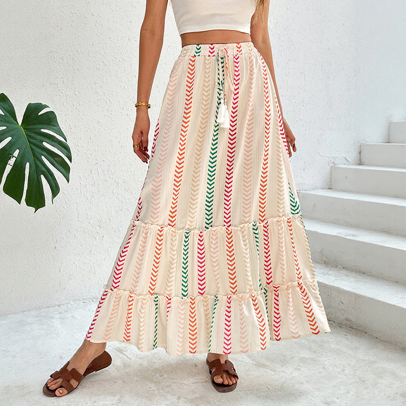 Level skirt for women with cheerful ethnic print Lune London