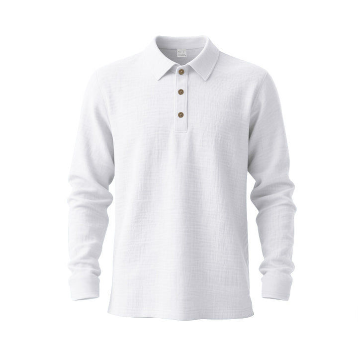 Men's long sleeve polo with structured design and trendy buttons Lune London