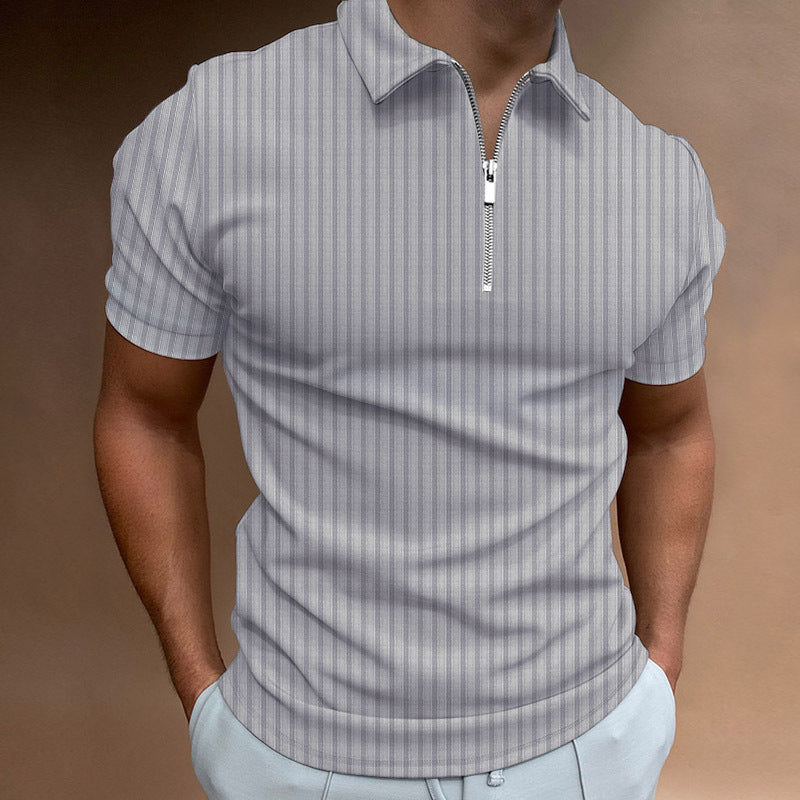 Men's polo shirt with zip collar short sleeves Lune London