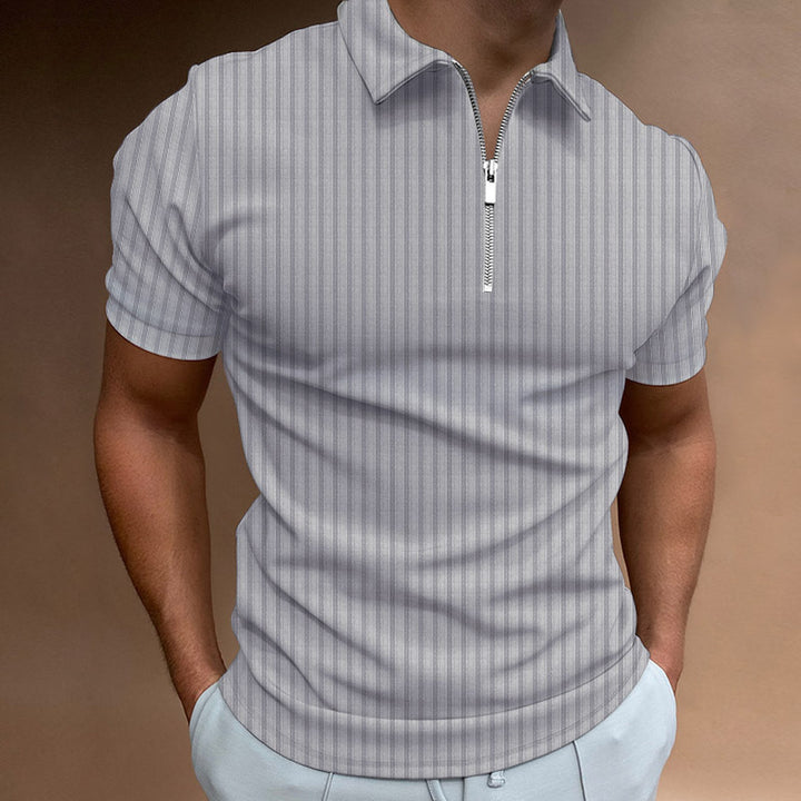 Men's polo shirt with zip collar short sleeves Lune London