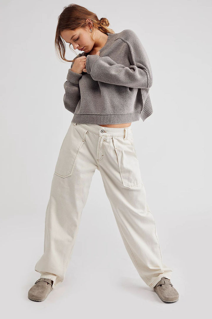 Women's loose cargo jeans with unique pockets and casual cut Lune London