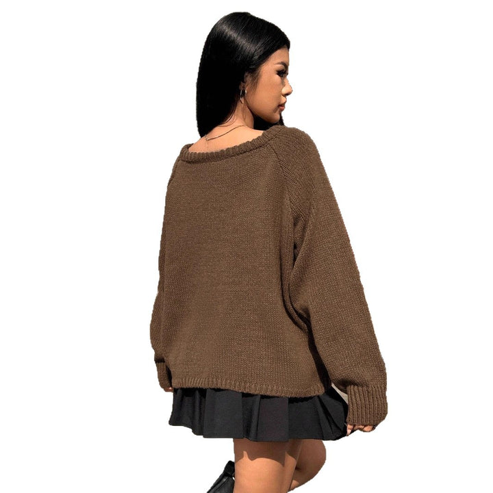 Ladies oversized sweater with off-shoulder design Lune London