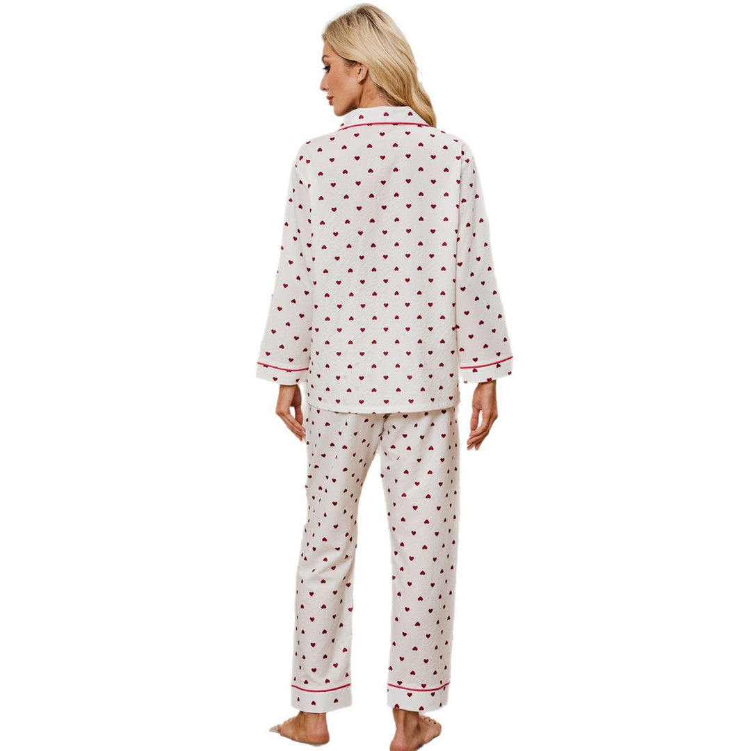 Women's pajama set with heart pattern and contrasting details Lune London