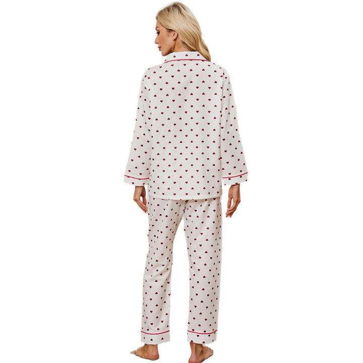 Women's pajama set with heart pattern and contrasting details Lune London