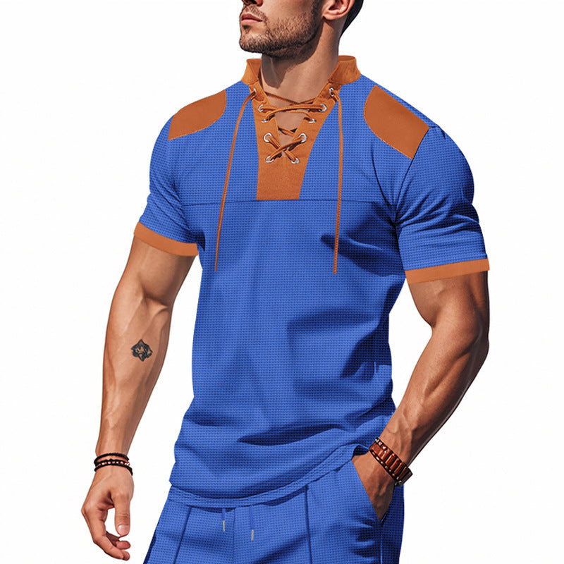 Short-sleeve shirt for men with laces and structured design Lune London