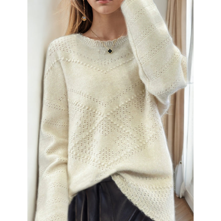 Soft knit sweater for women with refined textured patterns and a relaxed fit Lune London